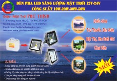 Đèn pha LED năng lượng mặt trời 12V – 24V