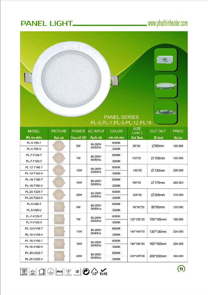 Đèn âm trần LED 12V
