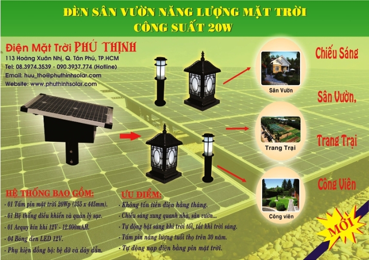 Đèn sân vườn năng lượng mặt trời